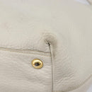Miu Miu Tote Bag Leather 2way White Gold Auth 206037A-18
