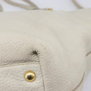 Miu Miu Tote Bag Leather 2way White Gold Auth 206037A-20