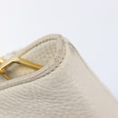 Miu Miu Tote Bag Leather 2way White Gold Auth 206037A-25
