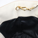 Miu Miu Tote Bag Leather 2way White Gold Auth 206037A-27