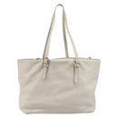 Miu Miu Tote Bag Leather 2way White Gold Auth 206037A-2