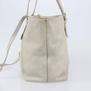Miu Miu Tote Bag Leather 2way White Gold Auth 206037A-3