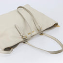 Miu Miu Tote Bag Leather 2way White Gold Auth 206037A-14