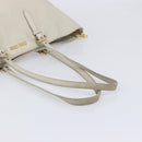 Miu Miu Tote Bag Leather 2way White Gold Auth 206037A-6