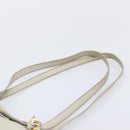 Miu Miu Tote Bag Leather 2way White Gold Auth 206037A-15