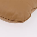 Miu Miu Shoulder Bag Leather Beige Gold Auth 206041V-13
