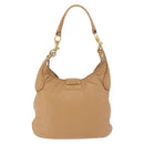 Miu Miu Shoulder Bag Leather Beige Gold Auth 206041V-3