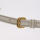 PRADA Hand Bag Leather 2way White Gold Auth 206042V-9