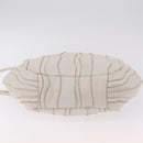 PRADA Hand Bag Leather 2way White Gold Auth 206042V-5