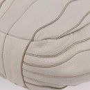 PRADA Hand Bag Leather 2way White Gold Auth 206042V-19