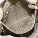 PRADA Hand Bag Leather 2way White Gold Auth 206042V-27