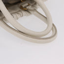 PRADA Hand Bag Leather 2way White Gold Auth 206042V-6