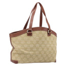 CELINE Macadam Canvas Tote Bag Beige Gold Auth 206043V-1