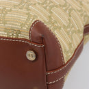 CELINE Macadam Canvas Tote Bag Beige Gold Auth 206043V-9