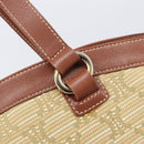 CELINE Macadam Canvas Tote Bag Beige Gold Auth 206043V-17