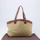CELINE Macadam Canvas Tote Bag Beige Gold Auth 206043V-12