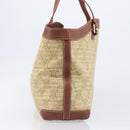 CELINE Macadam Canvas Tote Bag Beige Gold Auth 206043V-4