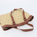 CELINE Macadam Canvas Tote Bag Beige Gold Auth 206043V-6