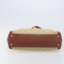CELINE Macadam Canvas Tote Bag Beige Gold Auth 206043V-5