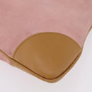 GUCCI Bamboo Jackie Shoulder Bag Suede Pink Gold 001 4060 Auth 206044A-13