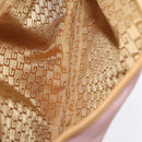 GUCCI Bamboo Jackie Shoulder Bag Suede Pink Gold 001 4060 Auth 206044A-21