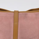 GUCCI Bamboo Jackie Shoulder Bag Suede Pink Gold 001 4060 Auth 206044A-4
