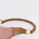 GUCCI Bamboo Jackie Shoulder Bag Suede Pink Gold 001 4060 Auth 206044A-9