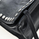 PRADA Shoulder Bag Leather 2way Black Silver Auth 206046V-20