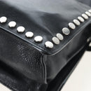 PRADA Shoulder Bag Leather 2way Black Silver Auth 206046V-23