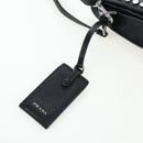 PRADA Shoulder Bag Leather 2way Black Silver Auth 206046V-24