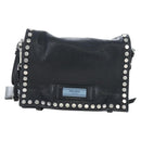 PRADA Shoulder Bag Leather 2way Black Silver Auth 206046V-13