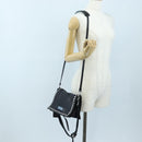 PRADA Shoulder Bag Leather 2way Black Silver Auth 206046V-40