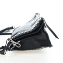 PRADA Shoulder Bag Leather 2way Black Silver Auth 206046V-3