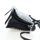 PRADA Shoulder Bag Leather 2way Black Silver Auth 206046V-4