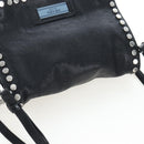 PRADA Shoulder Bag Leather 2way Black Silver Auth 206046V-14