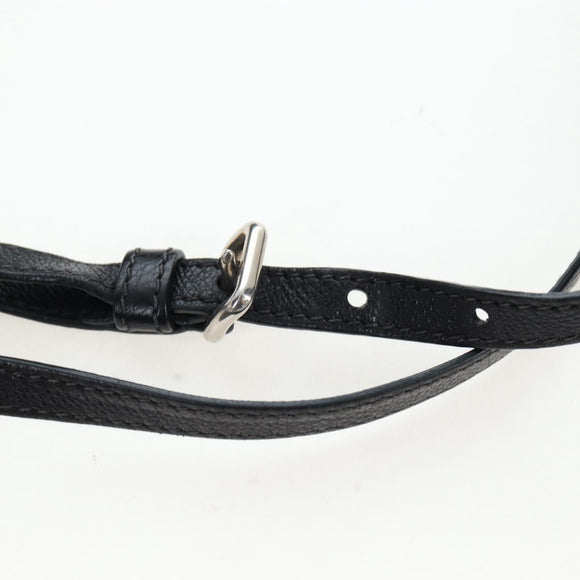 PRADA Shoulder Bag Leather 2way Black Silver Auth 206046V
