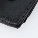 CHANEL COCO Mark Wallet Caviar Skin Black Silver CC Auth 206048-15