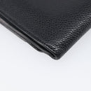 CHANEL COCO Mark Wallet Caviar Skin Black Silver CC Auth 206048-16