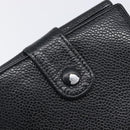 CHANEL COCO Mark Wallet Caviar Skin Black Silver CC Auth 206048-17