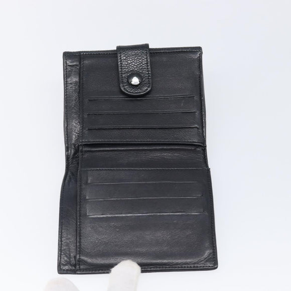 CHANEL COCO Mark Wallet Caviar Skin Black Silver CC Auth 206048