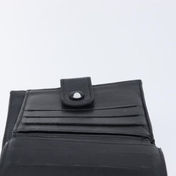 CHANEL COCO Mark Wallet Caviar Skin Black Silver CC Auth 206048