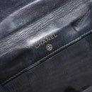 CHANEL COCO Mark Wallet Caviar Skin Black Silver CC Auth 206048-11