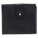 CHANEL COCO Mark Wallet Caviar Skin Black Silver CC Auth 206048-2