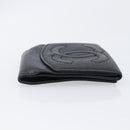 CHANEL COCO Mark Wallet Caviar Skin Black Silver CC Auth 206048-3