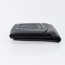 CHANEL COCO Mark Wallet Caviar Skin Black Silver CC Auth 206048-4