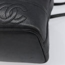 CHANEL Triple COCO Mark Shoulder Bag Caviar Skin Black Gold CC Auth 206050V-13