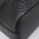 CHANEL Triple COCO Mark Shoulder Bag Caviar Skin Black Gold CC Auth 206050V-14