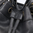 CHANEL Triple COCO Mark Shoulder Bag Caviar Skin Black Gold CC Auth 206050V-16
