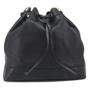 CHANEL Triple COCO Mark Shoulder Bag Caviar Skin Black Gold CC Auth 206050V-2