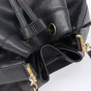 CHANEL Triple COCO Mark Shoulder Bag Caviar Skin Black Gold CC Auth 206050V-6